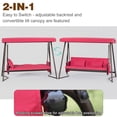 thumbnail image 6 of 3 Seaters  Outdoor Patio Metal Swing Chair,Swing Bed With Cushion And Adjustable Canopy,Swing Lounge For Garden, Balcony,Red, 6 of 7
