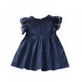 thumbnail image 3 of GYRATEDREAM Summer Toddler Baby Girl Dress Short Sleeve Bow Dresses Sundress Outfits 1-6 Years, 3 of 6