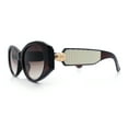 thumbnail image 6 of Womens Oversized Oval Mod Luxury Fashion Plastic Sunglasses All Brown, 6 of 8