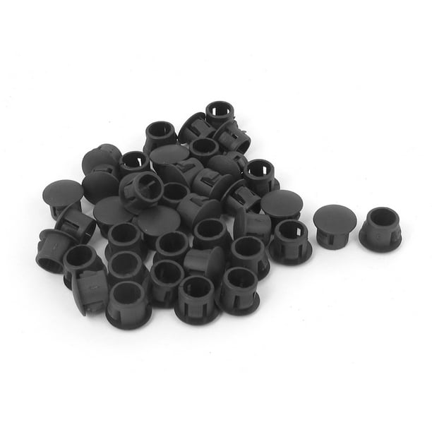 40pcs SKT8 8mm Panel Dia Black Plastic Snap in Lock Locking Hole Plug
