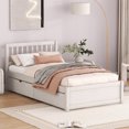 thumbnail image 5 of Twin Size Platform Bed with Storage Drawers, Wood Upholstered Bed Frame with Headboard and Wood Slat Support, Storage Bed Frame for Boys, Girls, Kids, Teens and Adults,Space Saving Design,White Washe, 5 of 9