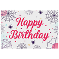 thumbnail image 2 of Happy Birthday Banner with Spider Webs Bats and Stars Elements Party Backdrop Decorations for Birthday Party Photography Props Decor Party Supplies, 2 of 8