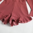 thumbnail image 6 of Big Girls Dress 9 Years Pure Color Pagoda Sleeve Long Sleeve Winter One Piece Red Dress, 6 of 7