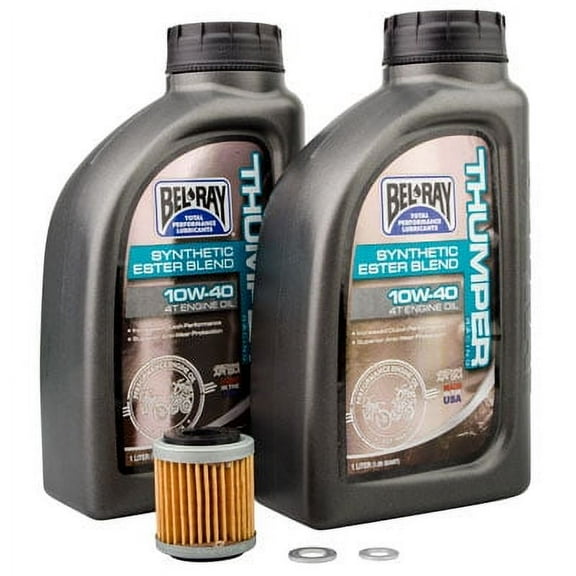 Oil Change Kit With Bel-Ray Thumper Synthetic Blend 10W-40 for Yamaha YFZ 450 2004-2005
