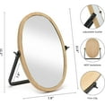 thumbnail image 2 of Makeup Table Mirror - Desk Mirrors 360 Adjustable Rotation,Wood Framed Small Standing Mirror for Bedroom,Tabletop,Office,Antique,Dresser,Countertop 11.8'' x 7.8'', 2 of 16