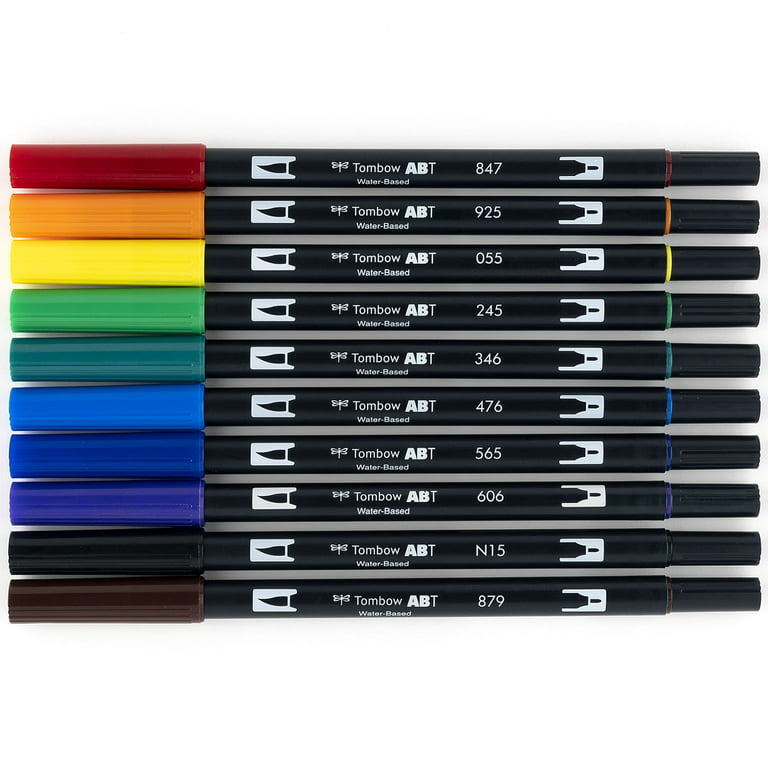 Tombow ABT Dual Brush Marker Pen Set of 10 Primary