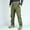 Olive Green, variant on Herrnalise Thicken Mens Winter Fleece Lined Cargo Pant Windproof Outdoor Work Pants With Multi-pocket Black