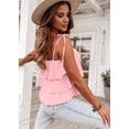 thumbnail image 5 of FreshPretty Spaghetti Strap Ruffle Babydoll Peplum Tank Tops for Women Summer Cute Flowy Beach Vacation Cruise Outfits, 5 of 6