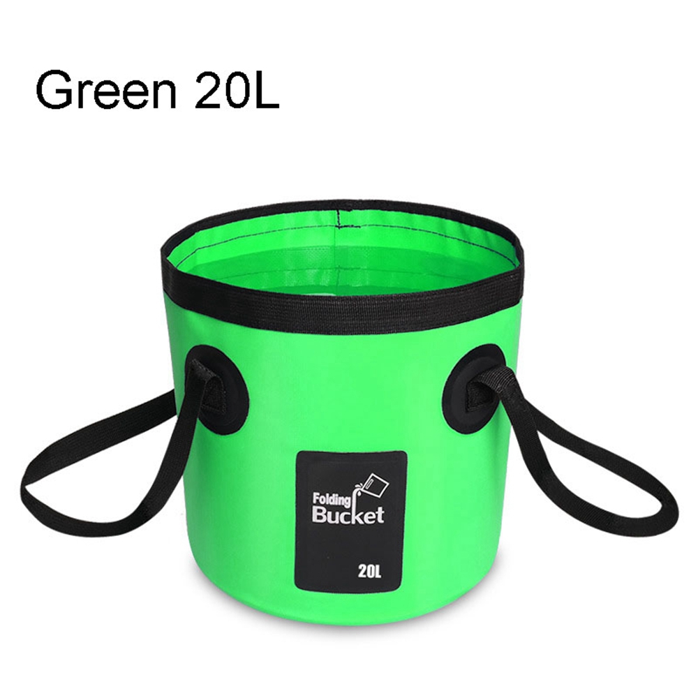 12L/20L Portable Bucket Water Storage Bag Waterproof Water Container Outdoor Camping Tool Fishing Folding Bucket Water Carrier Bag GREEN 20L - image 1 of 2