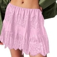 thumbnail image 2 of Women Tiered Lace Mini Skirt Summer Casual Elastic Pleated Lace Trim Short Skirts Underskirt Y2k Ruffle Skirt, 2 of 6