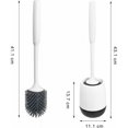 thumbnail image 2 of Escobilla para Inodoro, Escobilla para Inodoro de Silicona Antibacteriana, con Soporte de Pared, Cabezal de Cepillo de Limpieza de Doble Cara, Mango Largo y Recipiente (Blanco), 2 of 5