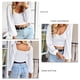thumbnail image 5 of Top corto de corte bajo para mujer, camiseta corta de manga larga con corte bajo para mujer, top de otoño para mujer, acabado de lujo, 5 of 6