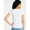 thumbnail image 3 of No Boundaries Scoop Neck Tee with Short Sleeves, 3-Pack, Women’s XXS-XXL, 3 of 8