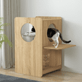 thumbnail image 4 of Cat Feeding Station for Water Fountain & Food, Cat Feeding Table with Spill-Proof Mat, 4 of 7