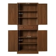 thumbnail image 5 of S-HOME 4 Door Storage Cabinet Featuring 1 Drawer and Adjustable Shelves in Engineered Rattan for Home Organization, Walnut, 5 of 15
