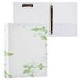 thumbnail image 3 of White Blossom Branches 12.4x10.6in PVC Round Ring Binder, D-Ring 3-Hole, Metal Clip, 200 Sheets, 3 of 10