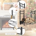 thumbnail image 4 of 30 Inch Firewood Rack, Indoor/Outdoor Fireplace Wood Storage Stand with Fireplace Tools Set & Kindling Holder, Heavy Duty Fire Log Stacker Holder for Stove Fire Pit, 4 of 7