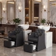thumbnail image 2 of KIGOTY Reclining Pedicure Chair No Plumbing, Pedicure Station with Massage Foot Bath & Hidden Storage Platform, Height Adjustable Lift Spa Chair for Salon Home Nail Tech, Black-Black, 2 of 11