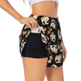 thumbnail image 3 of Lsque Flower Fox Printed Women's Running Shorts with Liner Pockets,Elastic Quick Dry Workout Athletic Gym Yoga Shorts,Womens High Waist Shorts-X-Large, 3 of 9