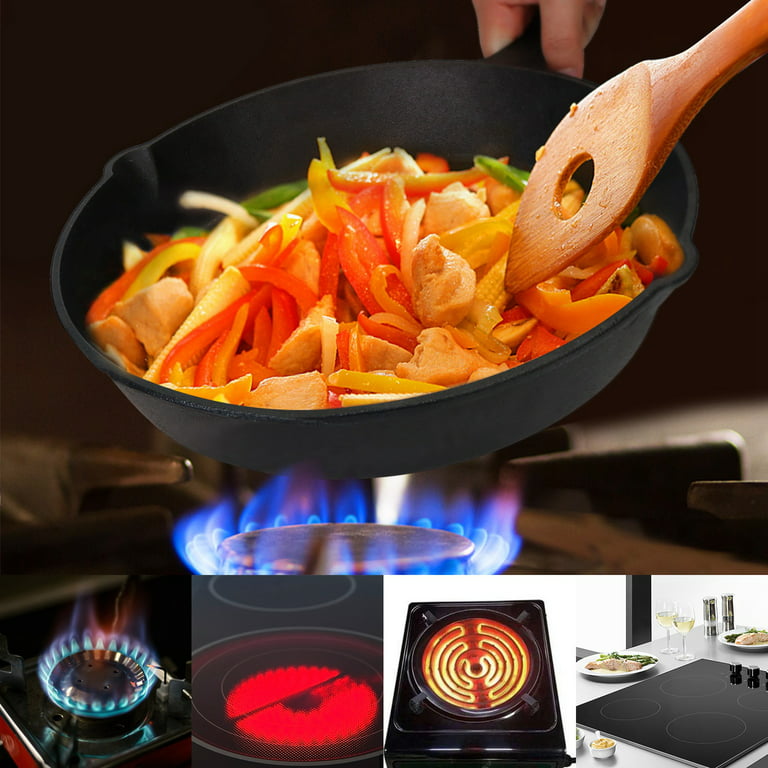 Seasoned Cast Iron Skillet - Oven Safe Cookware with Heat