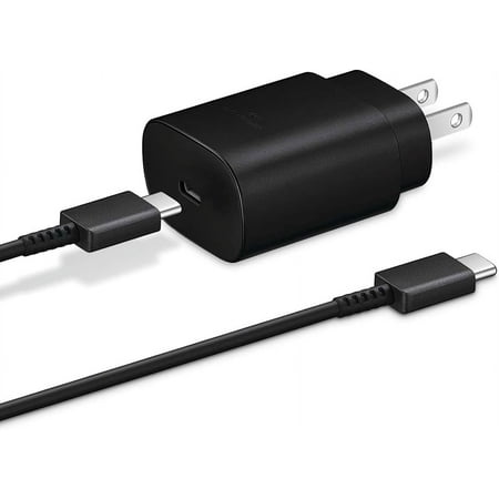 Type C Charger with Cable Fast Charger 25W USB-C Cube with C to C Cable Charging, Wall Combo Charger Designed for Samsung Galaxy USBC Wall Charger 25W, Type-C Charging Cable for Fast Charging,Black