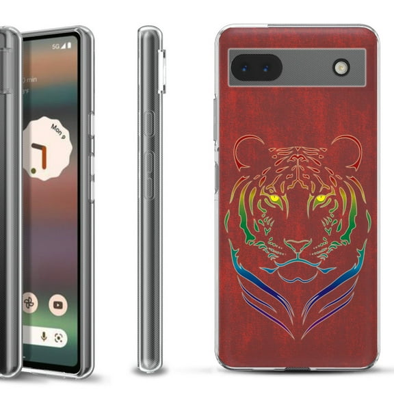 Slim-Fit Gel TPU Phone Case for Google Pixel 6a, by OneToughShield ® - Night Tiger