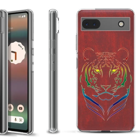 Slim-Fit Gel TPU Phone Case for Google Pixel 6a by OneToughShield ® - Night Tiger