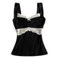 thumbnail image 4 of Kureaily Elegant Lace Bow Tie Versatile Camisole Top For Sleeveless Layering Tank Cotton Tank Top, 4 of 4