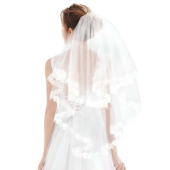 TELOLY Veil Comb White Wedding Hair Accessories for Brides