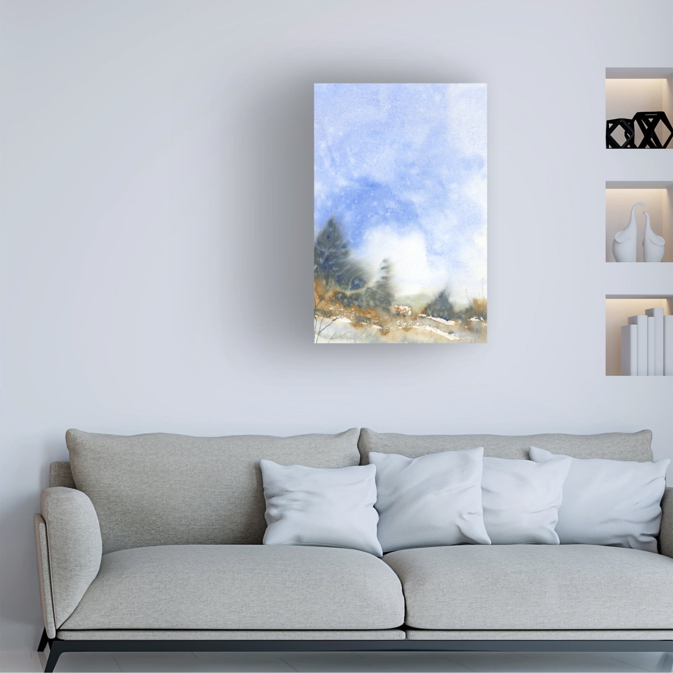 Canvas Wall Art - Randy Noble Fine Art 'Passing Shower' Wall Art for Living Room, Bedroom, or Office Décor by Trademark Fine Art - 22 x 32 Inches