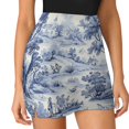 thumbnail image 3 of Blue Chinoiserie Toile Farming Women's Shorts Non-Slip Single Pocket A-line Trouser Skirt Summer Shorts Casual Shorts for Women, 3 of 7