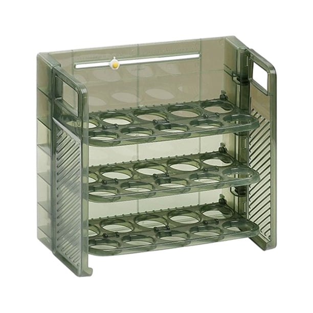 Pisexur Batería de cocina Contenedor para guardar huevos con báscula, plegable y abatible, no ocupa espacio y multicapa. para la cocina del hogar