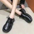 thumbnail image 2 of KIJBLAE Women's Shoes Platform Loafers Chunky Heel Lace Up Oxfords Round Toe Brogues Non-Slip Flats Creepers Black 38, 2 of 7