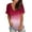 ZC-Wine, variant on Jsaierl Women's V Neck T Shirts Casual Rolled Short Sleeve Side Split Summer Tops Blouse Loose Fit Gradient Tops for Women