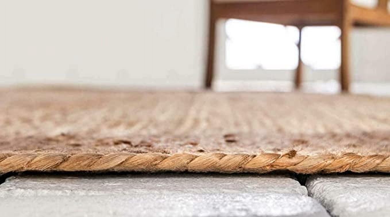 Ripaz Vogue Jute Rug Hand Woven Rectangle Beige Living Room Area Rug (3x8 Ft)