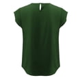 thumbnail image 5 of MRULIC t shirts for women Women's Fashion Casual T-shirt Short-sleeved Round Neck Solid Color Summer Tops Womens t shirts Green + XL, 5 of 8
