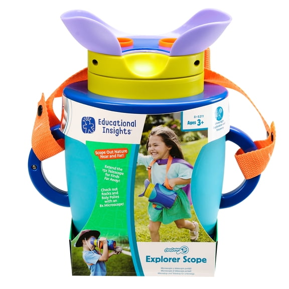 Educational Insights GeoSafari Explorer Scope, 2-in-1 Microscope & Telescope, Preschool Science Kit, STEM Toy, Ages 3 