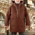 thumbnail image 3 of Men's Pullover Woolen Hooded Sweatshirt Mid-length Super Soft Hoodies Winter TopS, 3 of 5