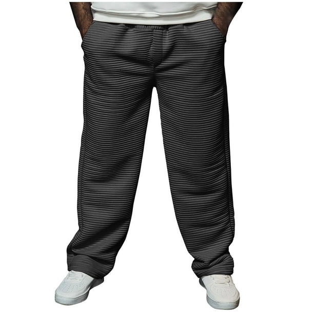 Ceisia Men Casual Sport Solid Color Pants Elastic Waist Drawstring Pocket Gift Trousers