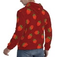 thumbnail image 6 of Pofeuu Strawberry Print Mens Casual Hooded Collar Drawstring Hoodies Pullover Sweatshirts Casual Long Sleeve Shirts-Small, 6 of 7