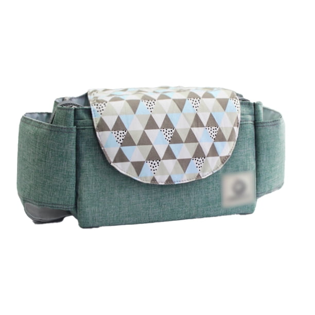 Organizador de cochecito de bebé, bolsa de almacenamiento universal para cochecito con 2 portavasos