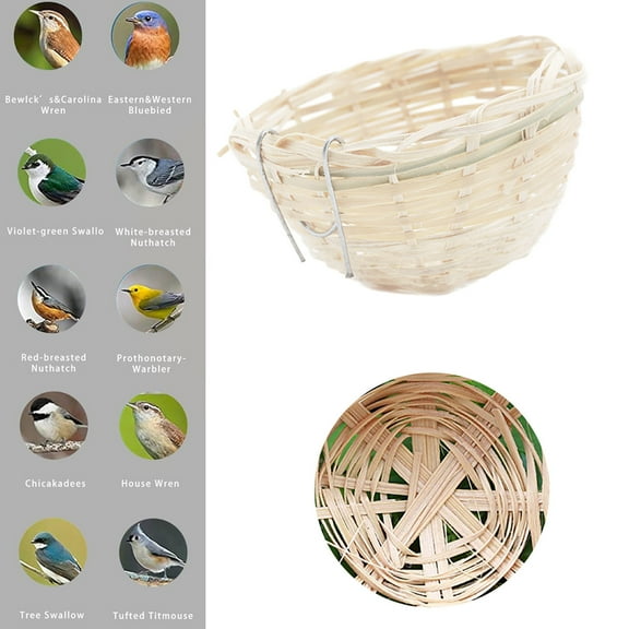 Woven Bird Cage Accessory for and Small Parrots Natural Hanging