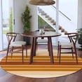 thumbnail image 4 of Burnt Orange Ombre Stripe Round Area Rug 5 FT, Non Slip Bedroom Rugs, Farmhouse Striped Gradient Washable Soft Circular Carpet Non-Shedding Floor Mat for Kitchen Dining Room Foyer Balcony Dorm, 4 of 8