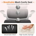thumbnail image 6 of COOLHUT Office Chair, Ergonomic Desk Chair with Lumbar Support and Adjustable Armrests, Breathable Mesh Computer Gaming Chair, Reclining Task Chair for Home Office, Light Gray, 6 of 9