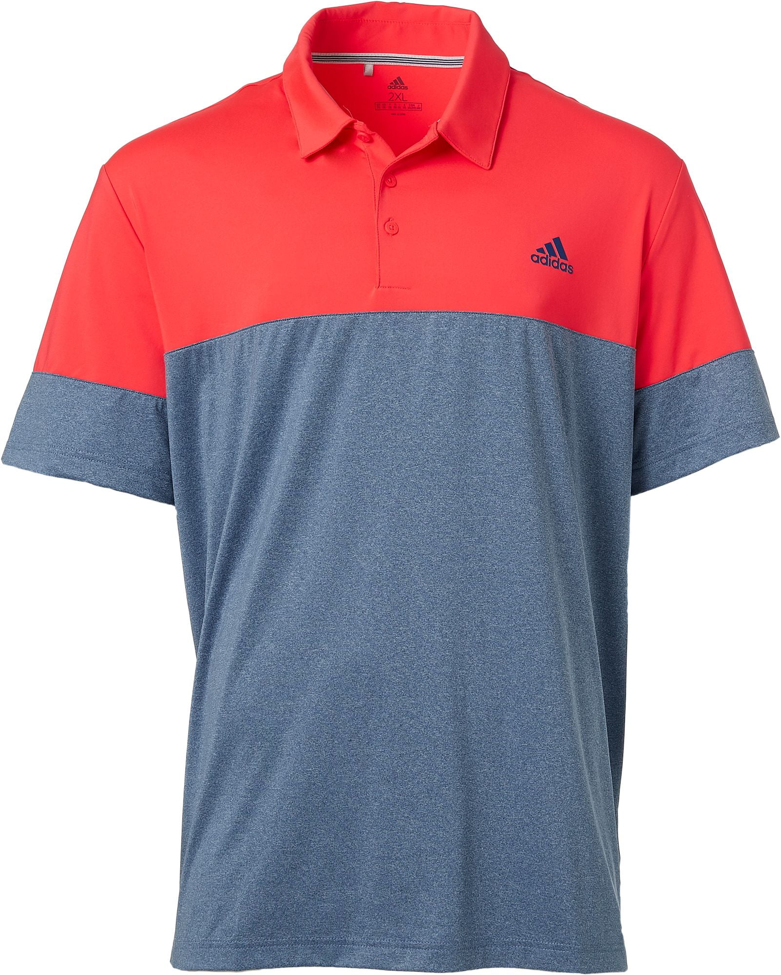 adidas men's heather color block golf polo