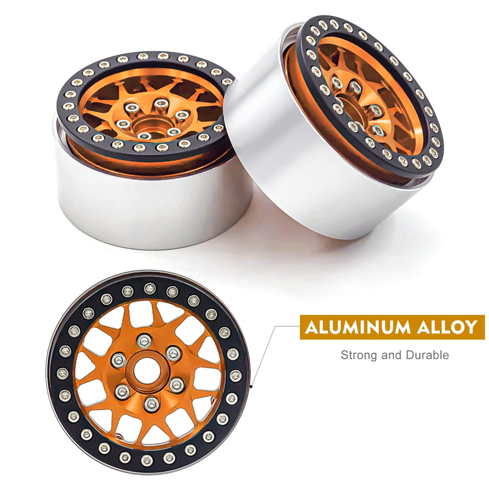 4pcs RC 1/10 Aluminum Alloy Wheel Rims Hex 12mm Adjustable Offset Gold ＆ Blue Color Fit for 1:10 RC On Road Drift Touring Car Tires