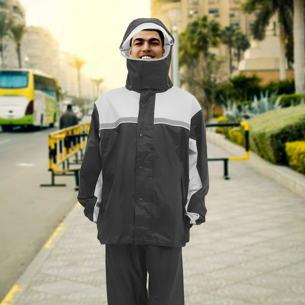 1 Set Outdoor Rain Suit Adult Rain Jacket Men Rain Gear Protective Rain Pants for Motorcycle Walmart Business Supplies