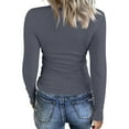 thumbnail image 3 of Rib Knit Tops for Women Stretch Crewneck Ribbed Long Sleeve Sweater Shirts Fitted Casual Basic Tees Tops, 3 of 3