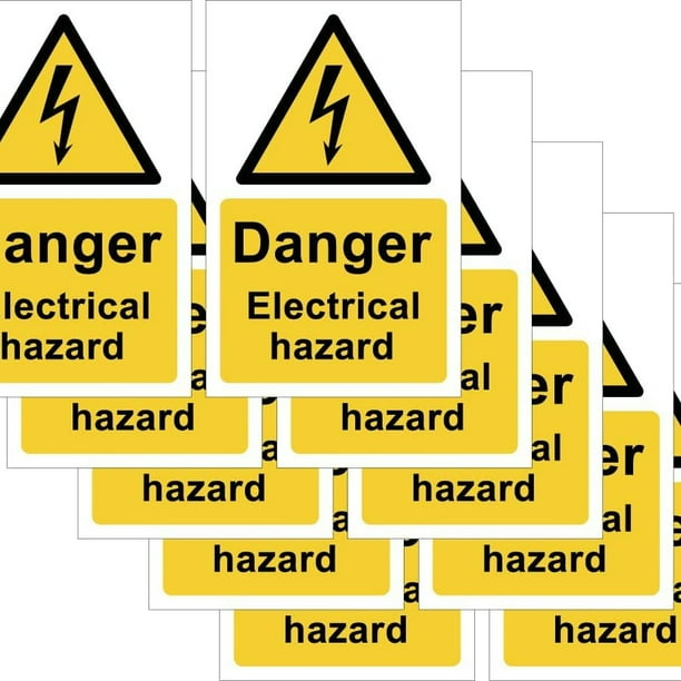 Pegatina de advertencia de peligro eléctrico, 10 unidades, High Vi
