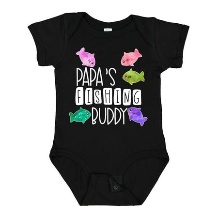 

Inktastic Papa s Fishing Buddy with Colorful Fish Gift Baby Boy or Baby Girl Bodysuit
